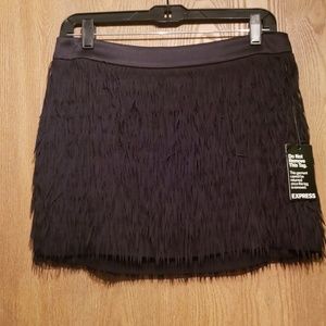 Express fringe mini skirt